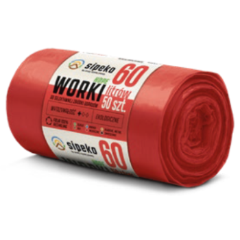 WORKI NA ODPADY LD 60L a'50 czerwone Ekostrong